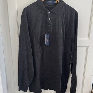 NWT Polo Ralph Lauren Mens Long Sleeve Shirt (Black Heather)